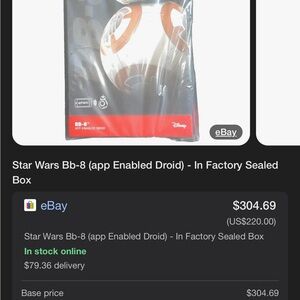 New Sealed In Box Sphero Star Wars BB-8 App Controlled Droid Robot